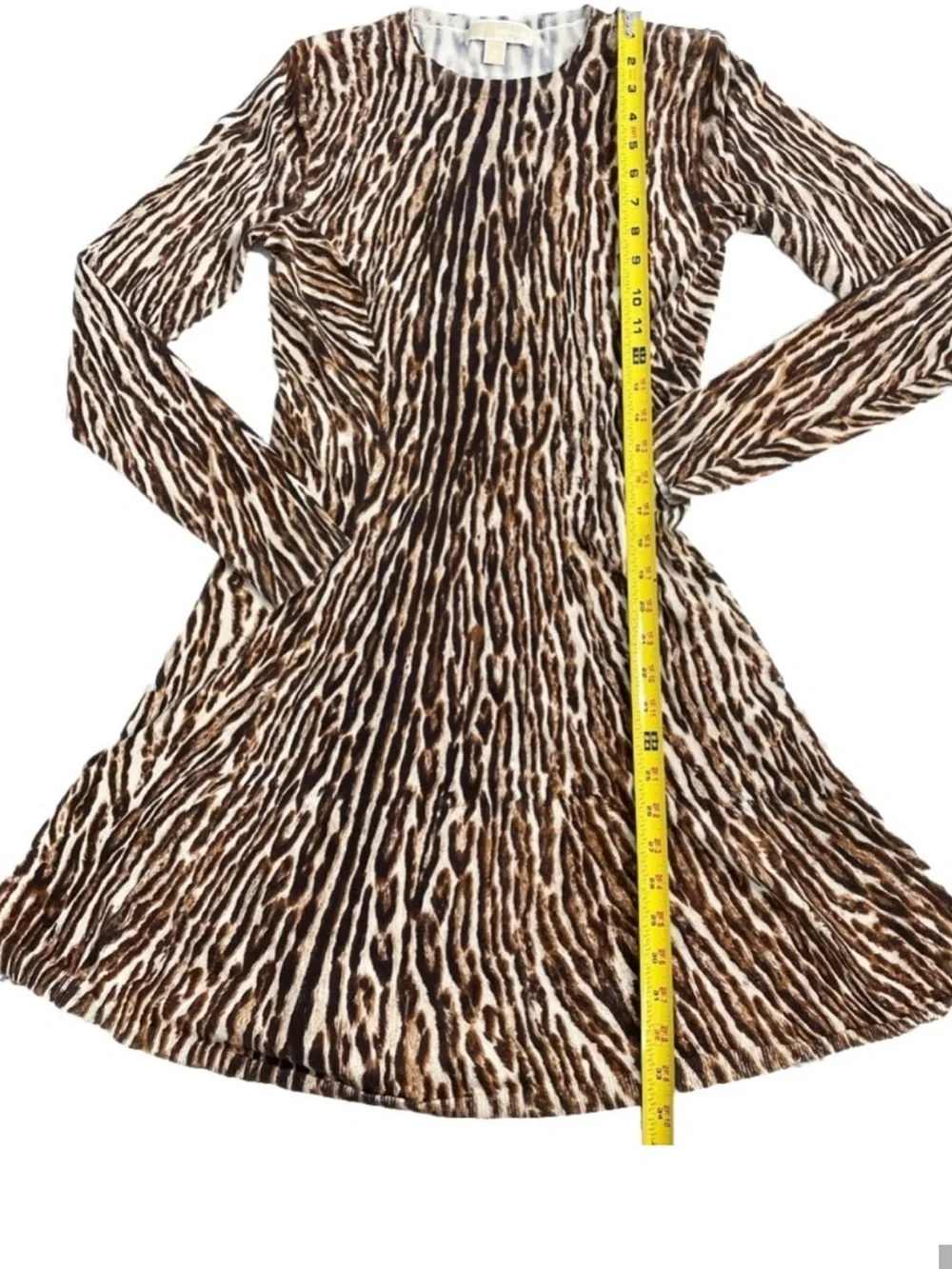 Michael Kors Brown  Long-Sleeve Animal Print